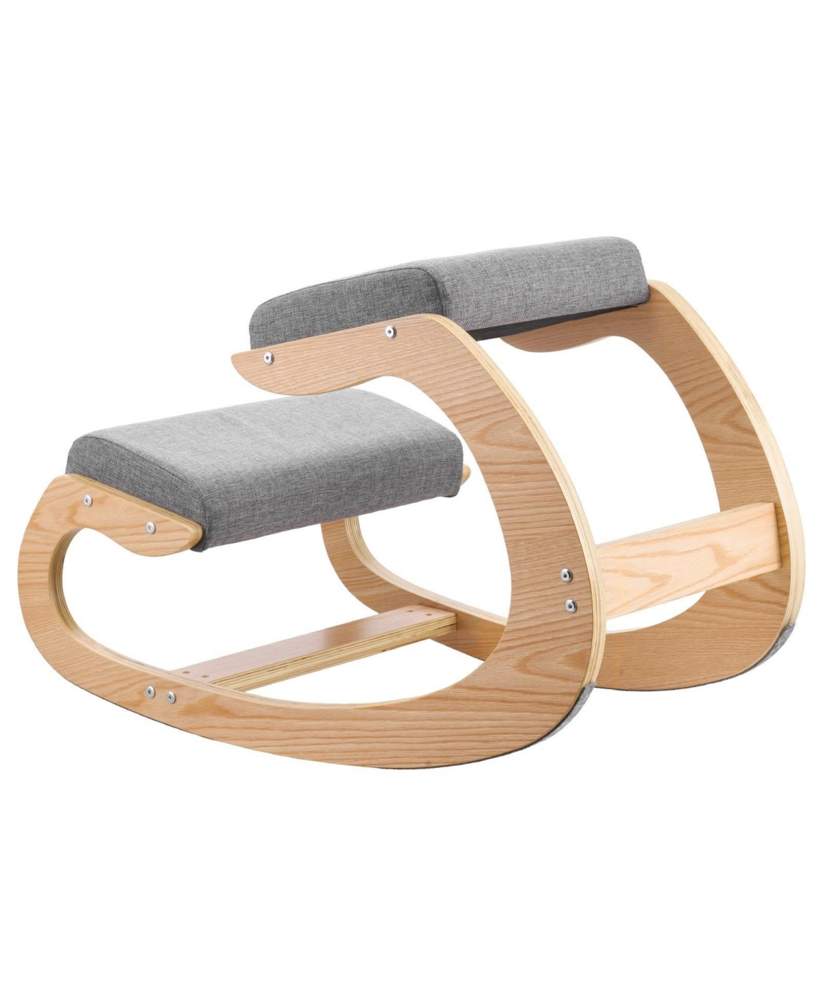 Sugift Ergonomic Wooden Kneeling Chair with Adjustable Height and 3.1 Inch Foam Cushions