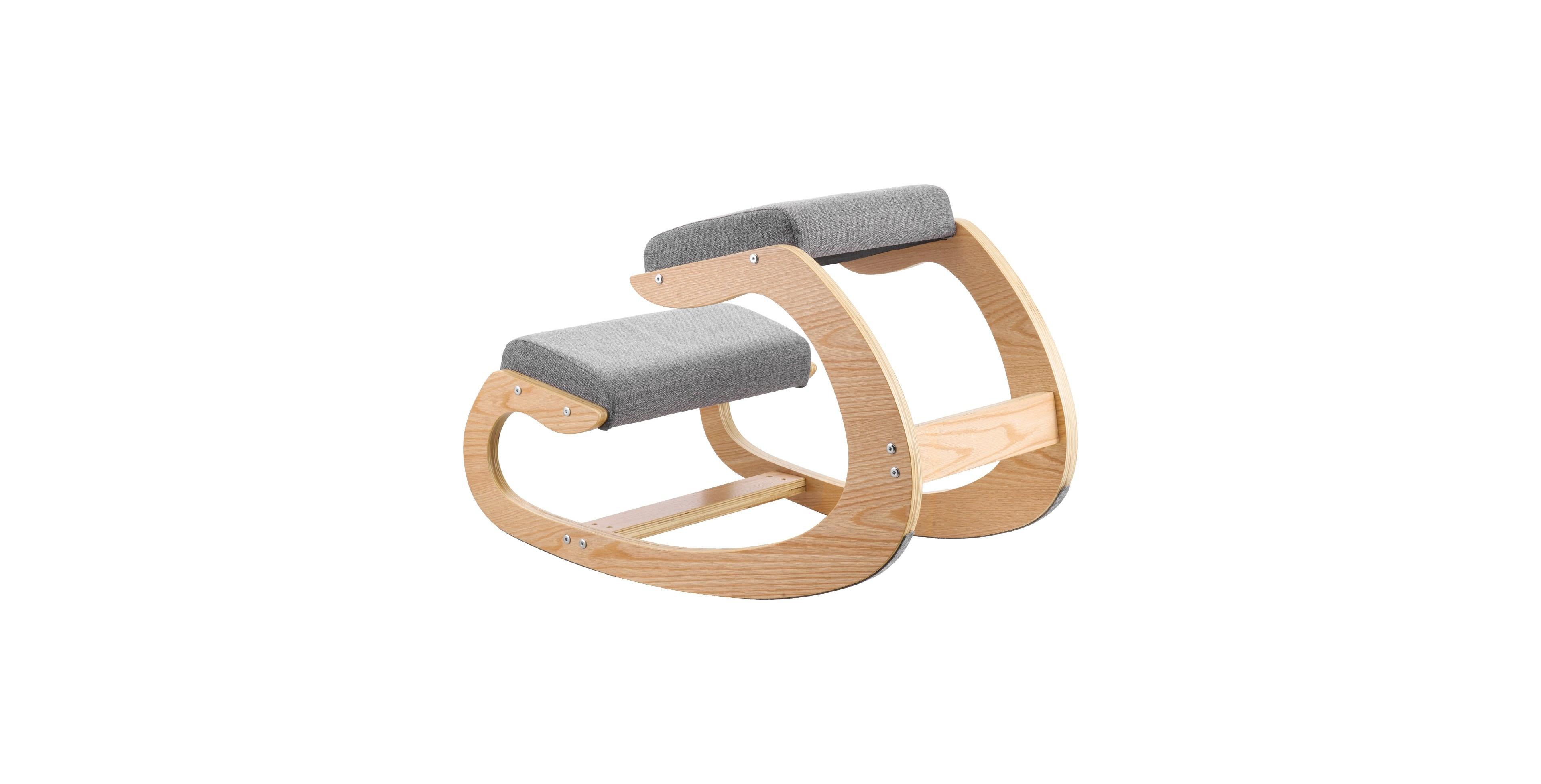 Sugift Ergonomic Wooden Kneeling Chair with Adjustable Height and 3.1 Inch Foam Cushions