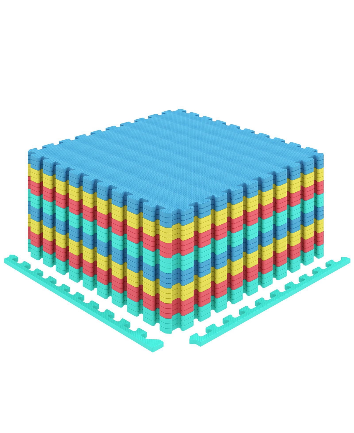 Costway Interlocking Eva Foam Floor Tiles with Boarders Non-Slip Protective Flooring - Assorted pre-pack