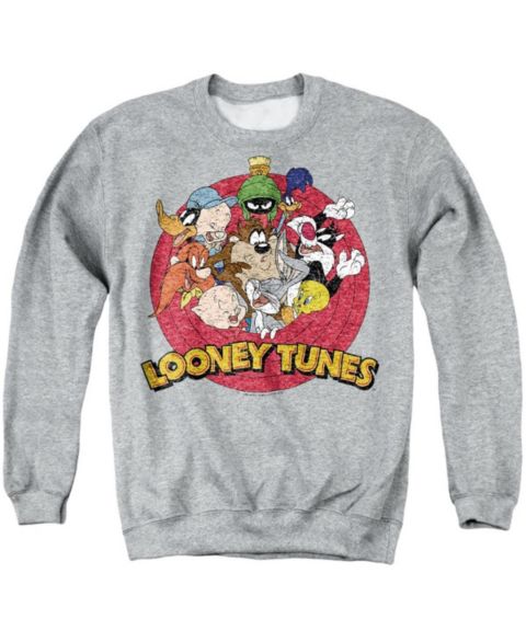 Мужская толстовка Looney Tunes Smaller Group Graphic Classic-Fit Crewneck, цвет: Меланжевый