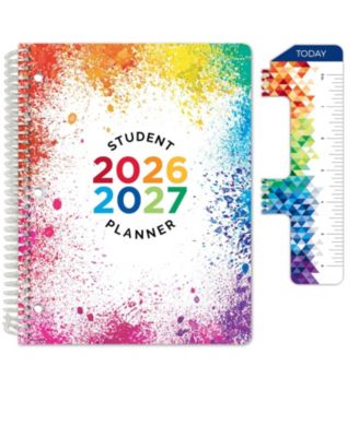 Elementary Student Planner Dated Weekly Monthly Academic Block Format with Ruler Bookmark Stickers Study Resource Pages