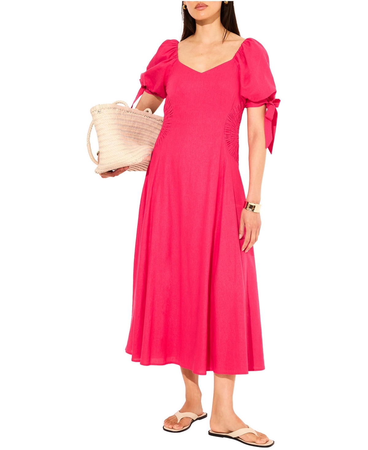 Mint Velvet Women's Linen Blend Tie Detail Maxi Dress
