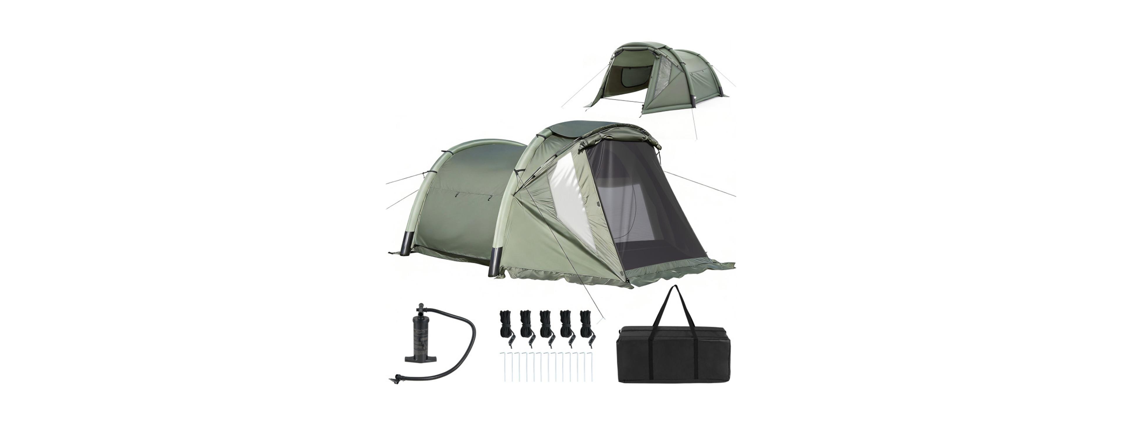 Sevorley 5-7 Person Inflatable Family Camping Tent with Screened Porch and PU2000mm Weather Protection
