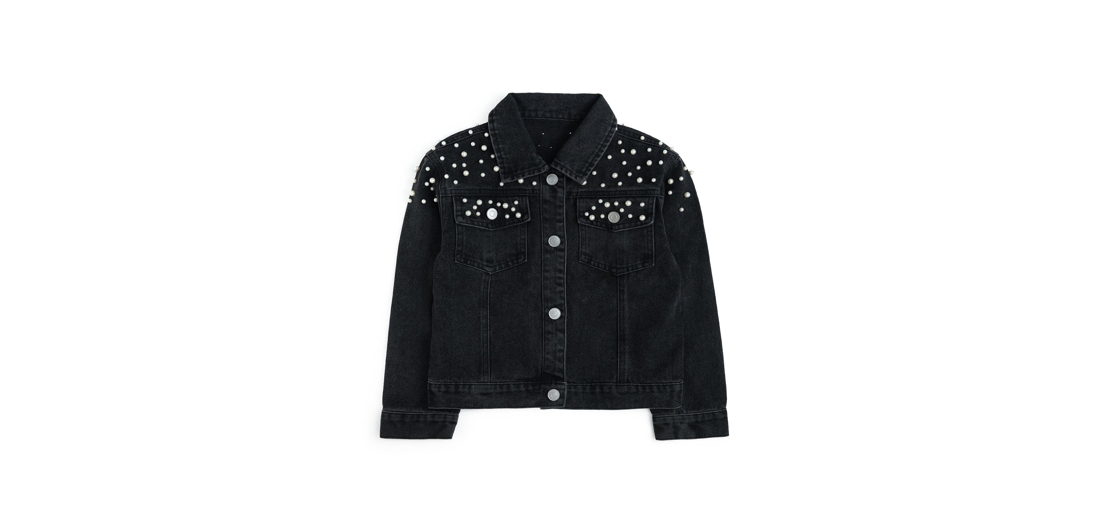 Sweet Wink Big Girl's (10-12) Pearl Denim Jacket