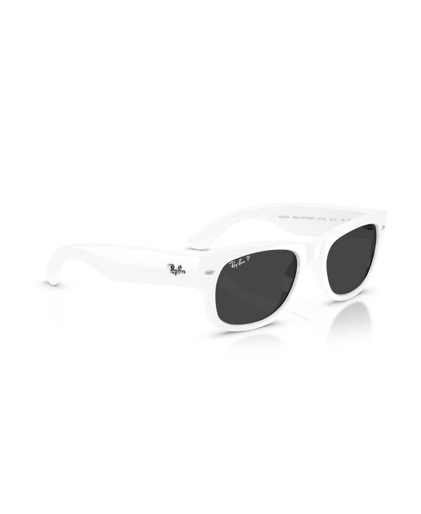 Поляризационные солнцезащитные очки Ray-Ban Mega Wayfarer II RB0832S унисекс, цвет: Чёрный — фото 13