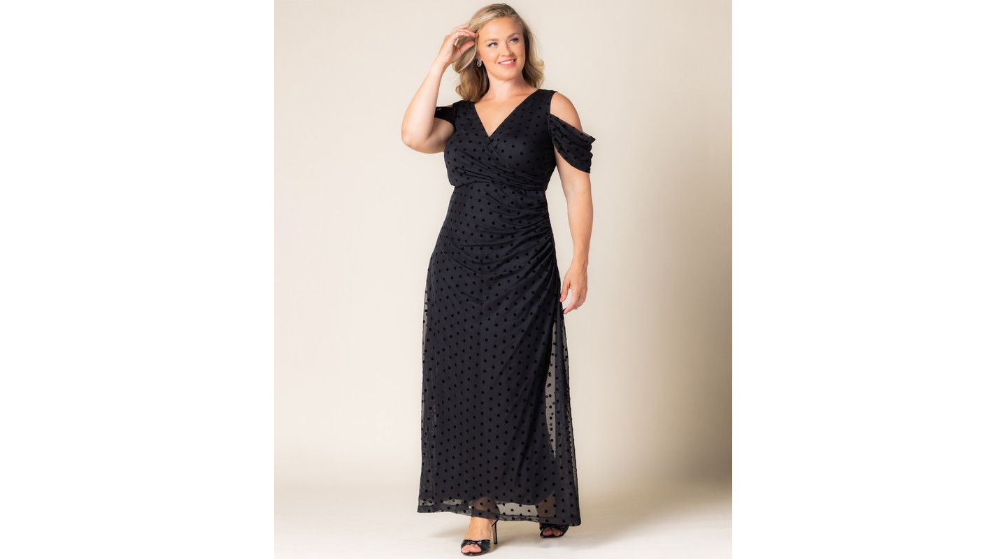 Женское платье Kiyonna Plus Size Seraphina Mesh Gown, цвет: Чёрный — фото 5