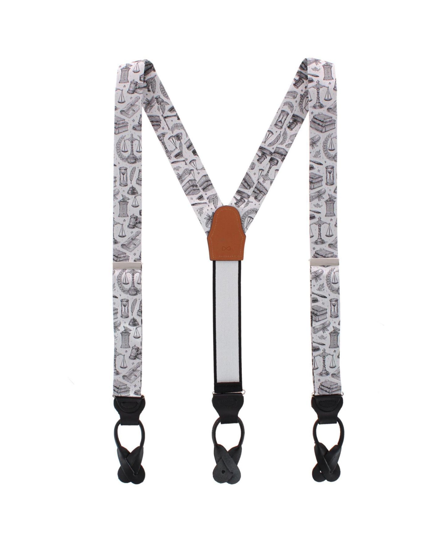 Мужские подтяжки TRAFALGAR Silk Esquire Law Suspenders, цвет: Серебряный — фото 1