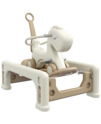 5-in-1 Rocking Horse with Balance Board, Push Handle & Footrest, 66-lb Capacity, Ages 1-3