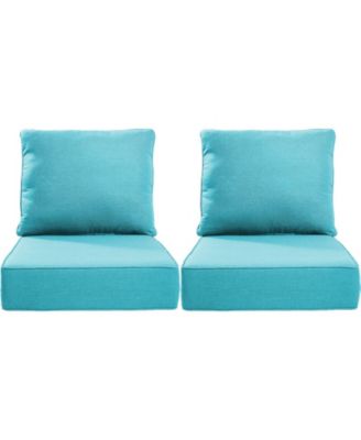24"x24"x6" Patio Thick Cushions and Pillows Set - Deep Seat Indoor/Outdoor Water and Fade Resistant