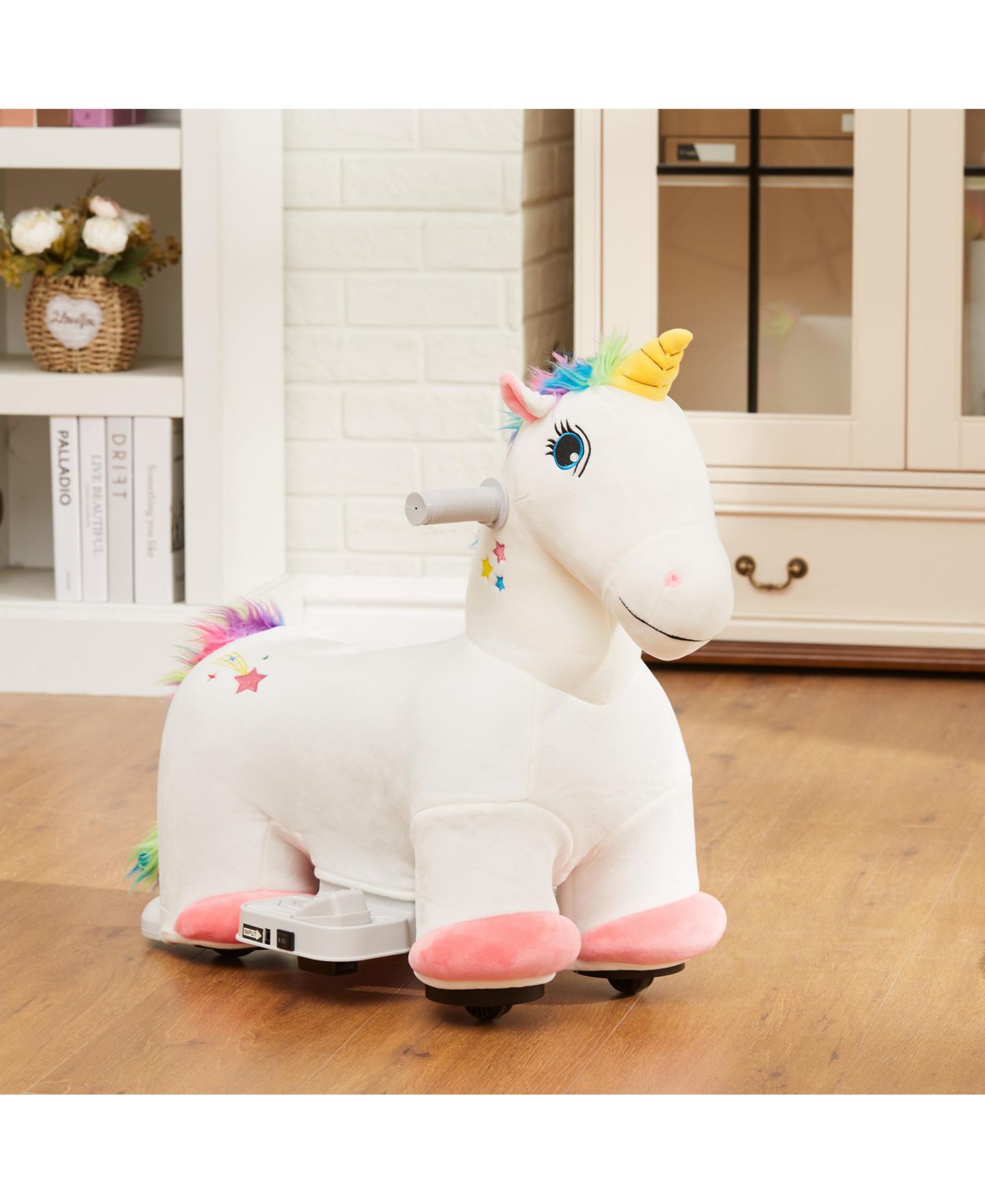 Детская мягкая игрушка Glintex 6V Plush Electric Ride-On Unicorn with Music, 55 lbs. Capacity, Ages 18-36 Months, цвет: Белый — фото 7
