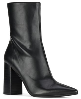 Women's Siren Pointed-Toe Block-Heel Faux Leather Booties