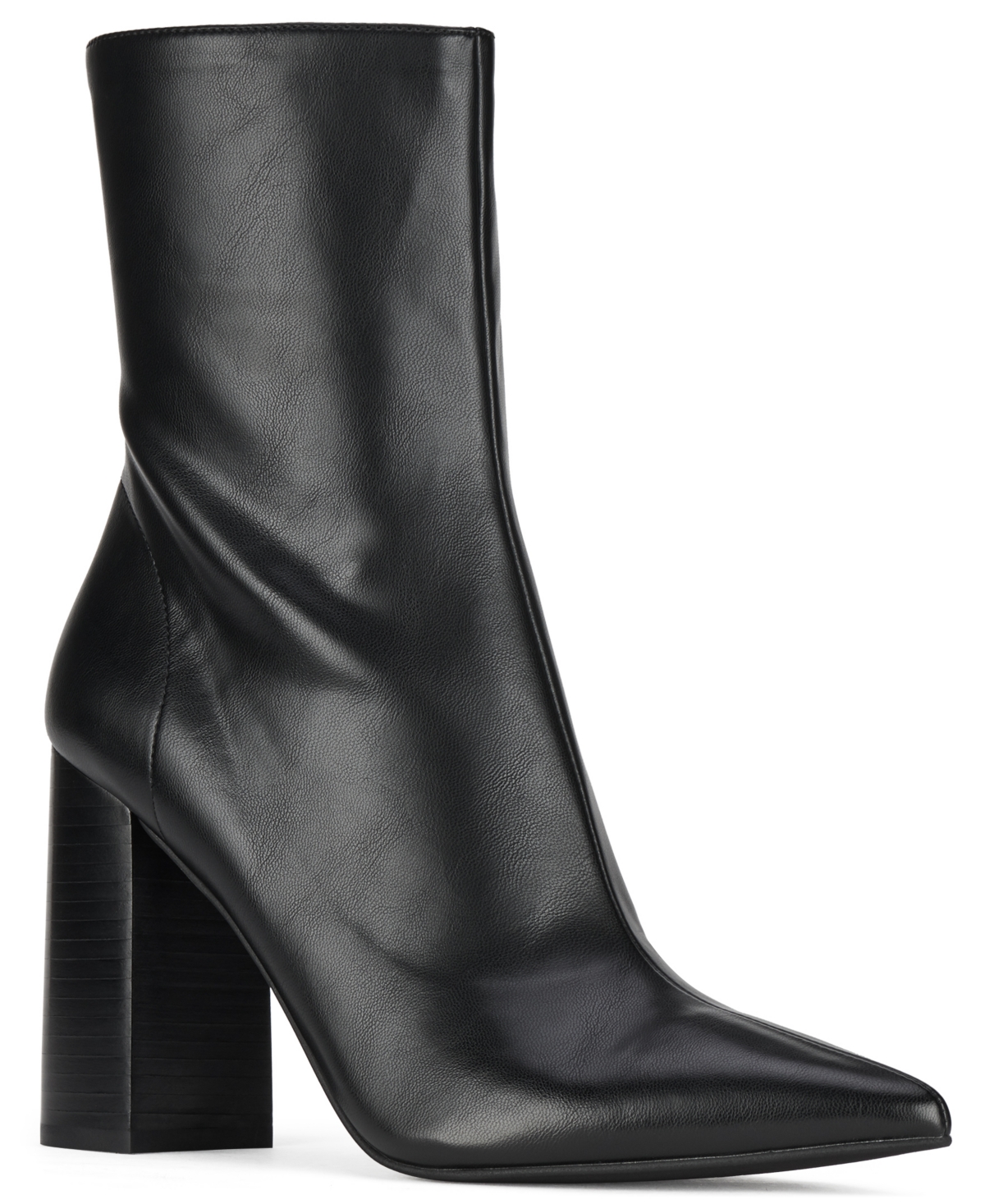 Jeffrey Campbell Women's Siren Pointed-Toe Block-Heel Faux Leather Booties