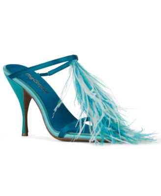 Women's Pluma Hi-Heel Feathered Slip-On Sandals