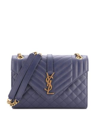 Medium Classic Monogram Envelope Matelasse Leather Satchel