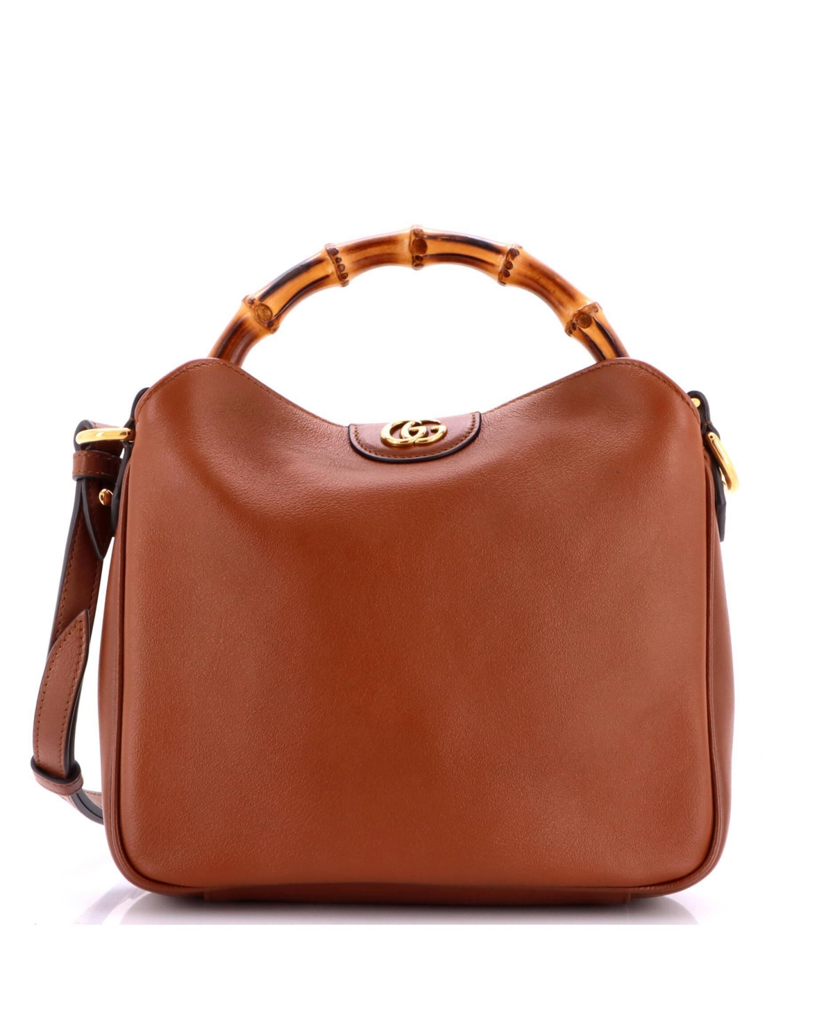 Pre-Owned Gucci Small Diana Nm Bamboo Shoulder Bag Leather - Brown