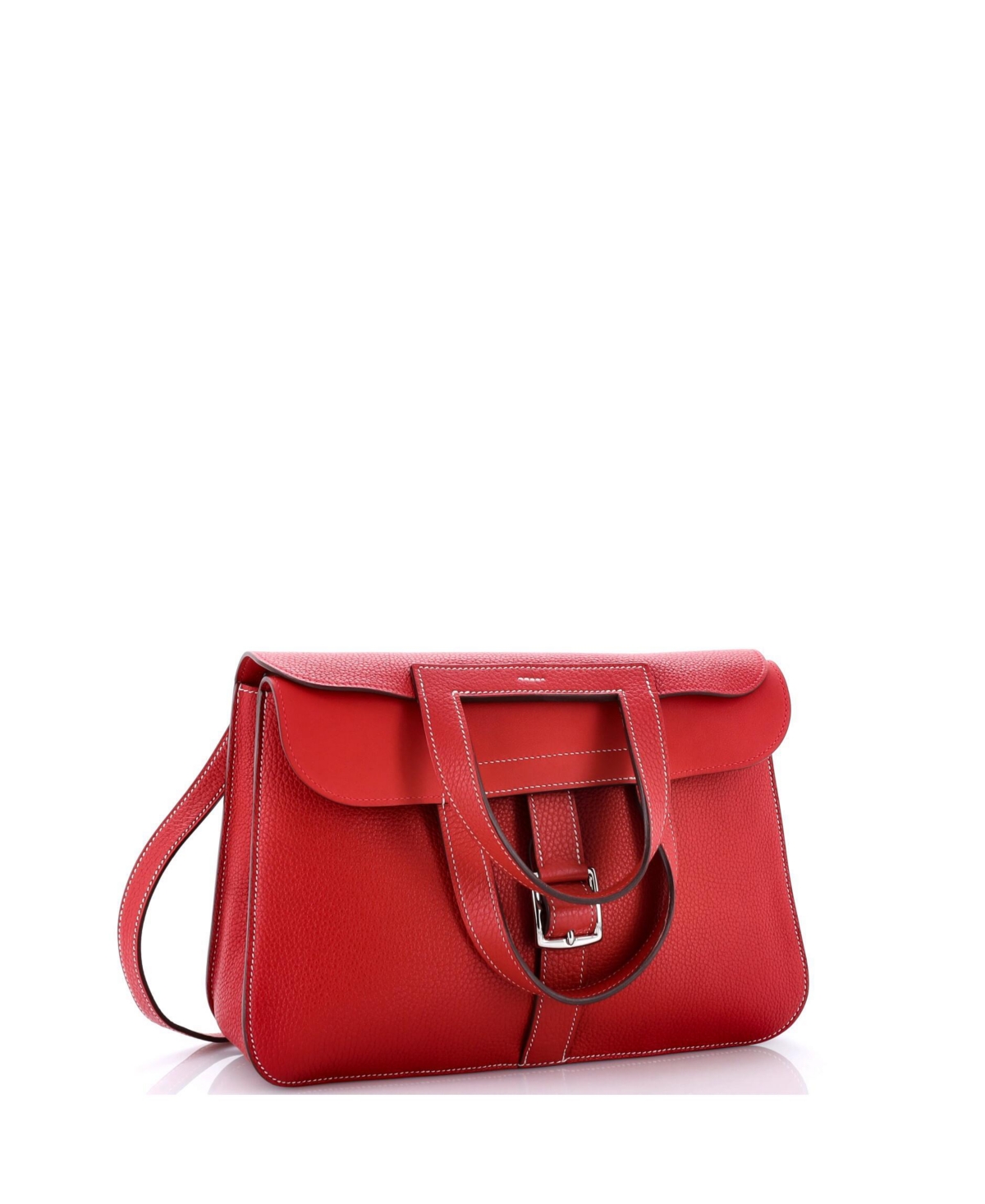 Hermes Halzan 31 Leather Top-Handle Shoulder Bag