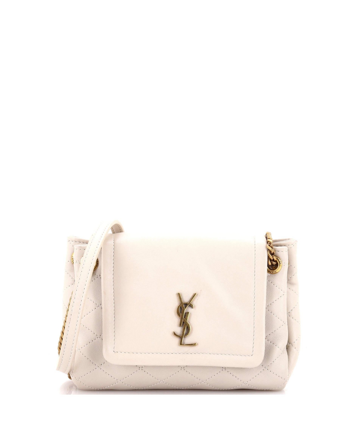 Pre-Owned Saint Laurent Mini Nolita Satchel Quilted Leather - Natural