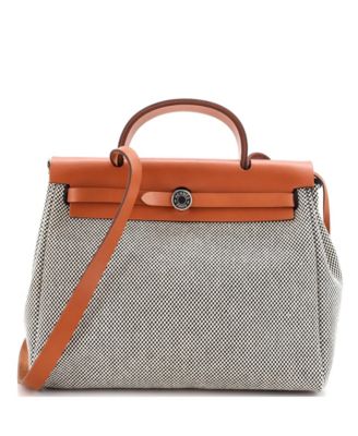 Pre-Owned HERMES Pre-Owned Hermes 31 Herbag Zip Criss Viking Toile and Leather
