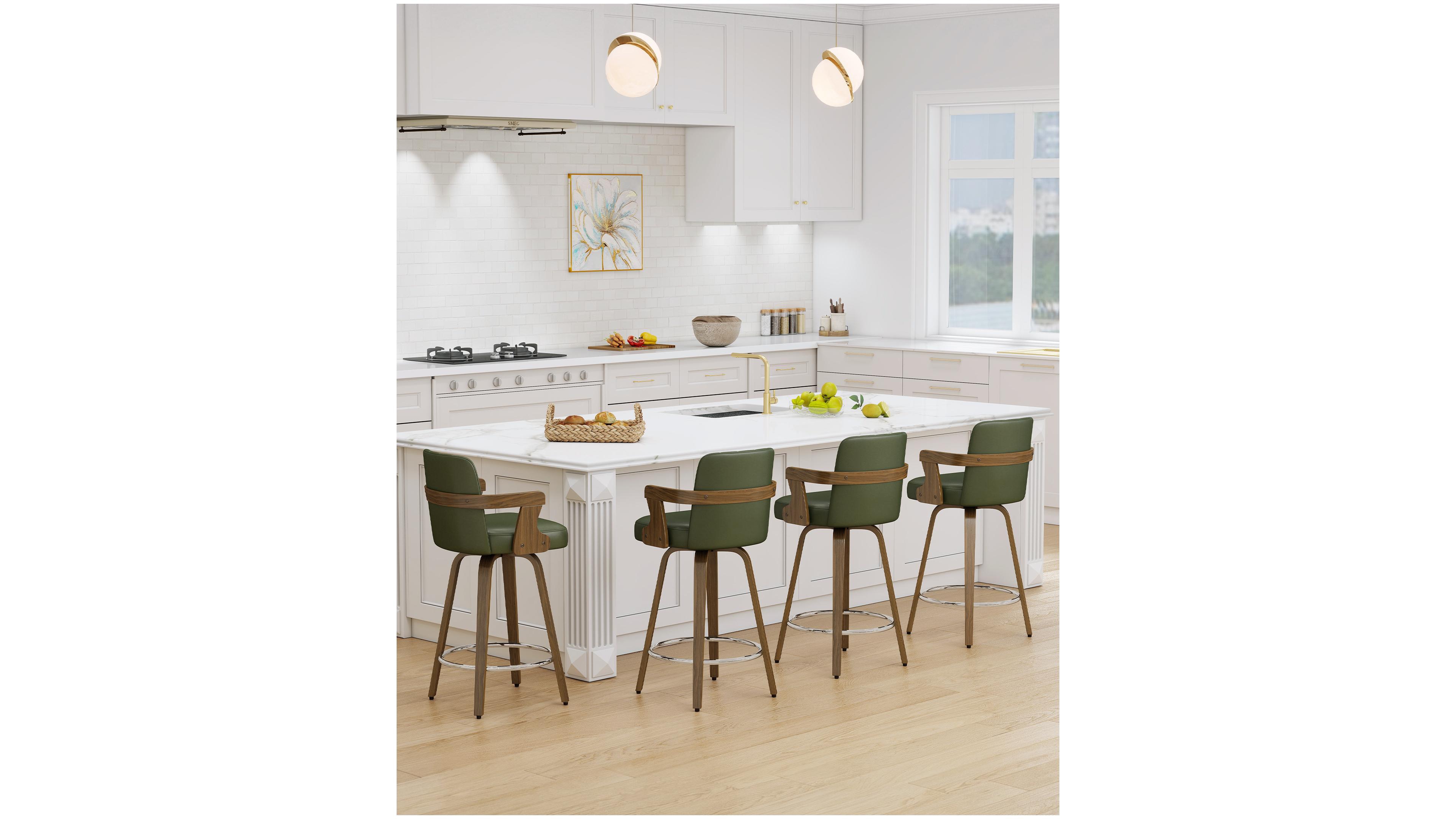 Bekrvio 27" Mid-Century Swivel Counter Height Bar Stools