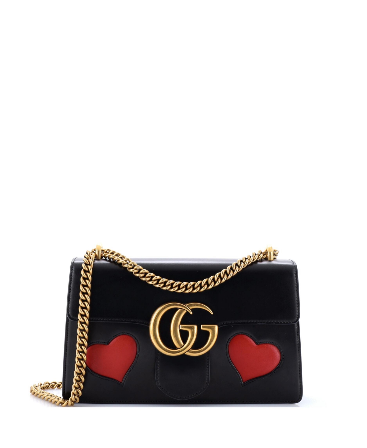Pre-Owned Gucci Marmont Patchwork Chain-Strap Medium Shoulder Bag, 11"W x 6"H x 3"D - Black