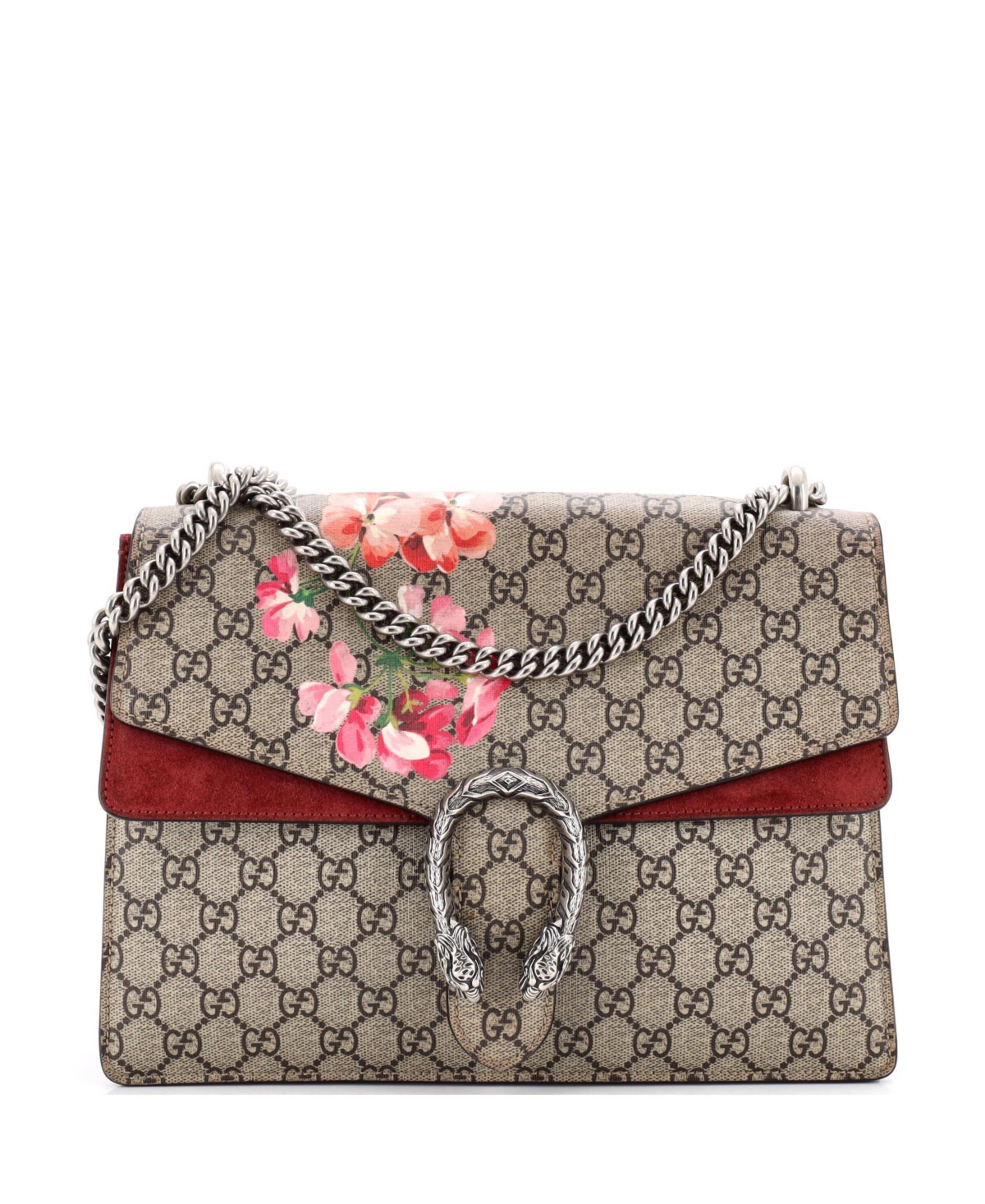 Pre-Owned Gucci Dionysus Blooms Print Medium Coated Canvas Shoulder Bag - Brown