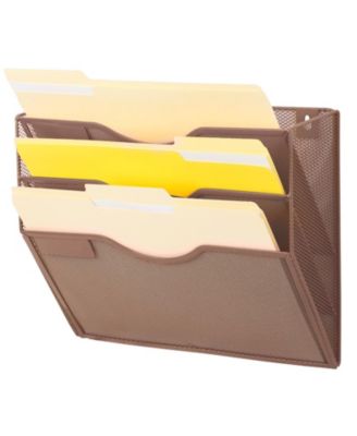 5 Pocket Wall File Organizer With Nametag Labels Hanging Storage Rack For Office Cubicle