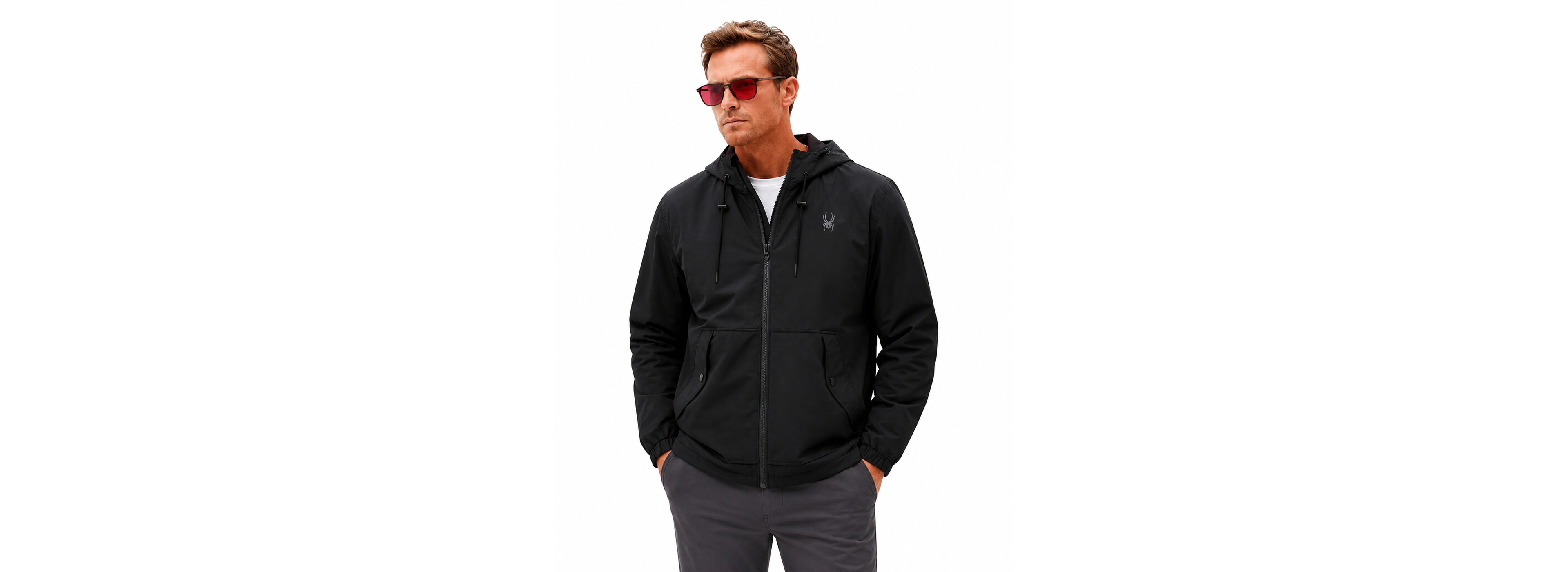 Spyder Men's Gale Lightweight Hooded Windbreaker