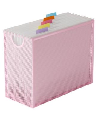 Metal Mesh Hanging File Organizer With Handle Letter Size Document Storage