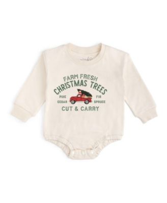 Baby Boys 0-18M Farm Fresh Christmas Tree Patch Long Sleeve Romper