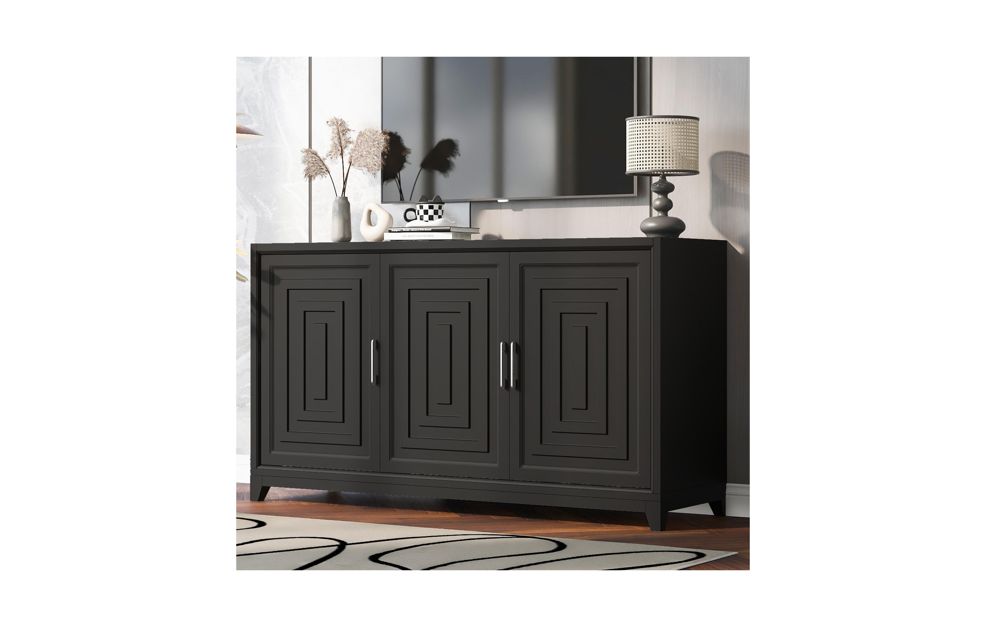 Clihome Tv Stand for TVs up to 65 Inches, Modern Entertainment Center Media Console Cabinet Spacious Storage Space