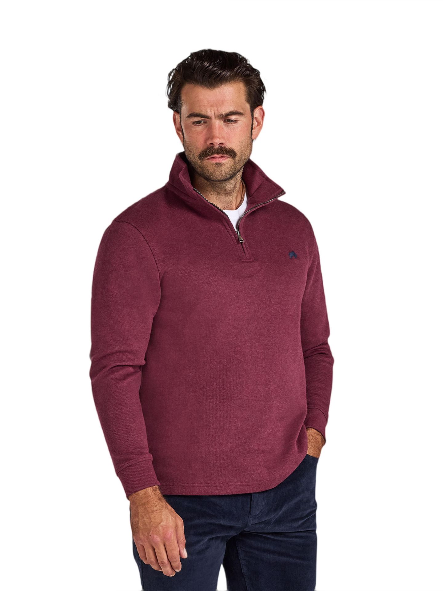Мужская толстовка Raging Bull French Rib Quarter Zip, цвет: Бордовый — фото 2