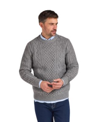 Men's Chunky Cable-Knit Relaxed-Fit Crewneck Sweater