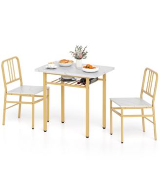 Rectangular Kitchen Table and 2 Chairs 3 Piece Dining Set