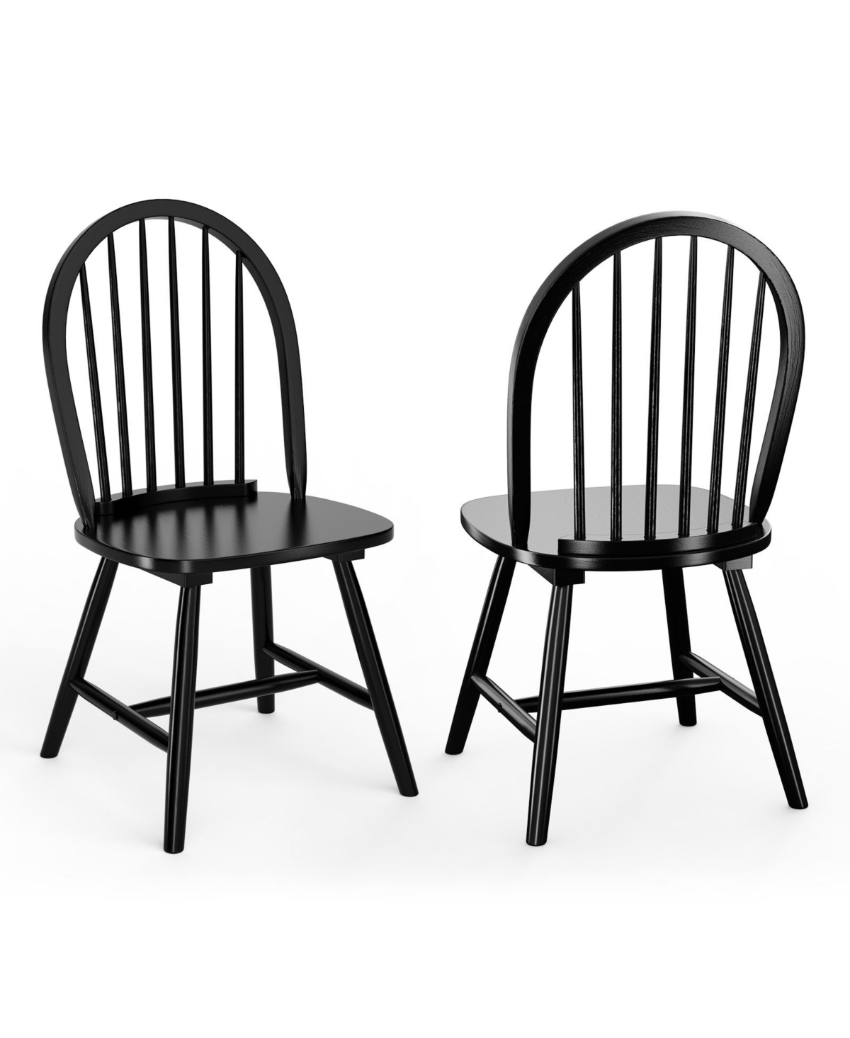 Mecale Set of 2 Vintage Windsor Wood Chair with Spindle Back for Dining Room