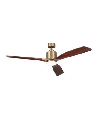 60" Kichler Ridley II Brass Indoor LED Ceiling Fan with Wall Control