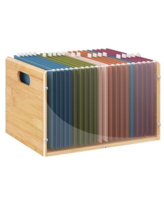Acrylic Hanging File Organizer With Portable Handles For Home Office Storage