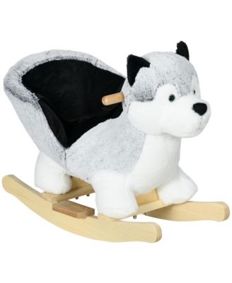 Husky Rocker with Bark Sound and Seat Belt, Wood & Steel, Ages 18-36 Months