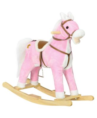 Plush Rocking Horse with Hoofbeats and Neighs, 77-lb Capacity, Ages 3-8