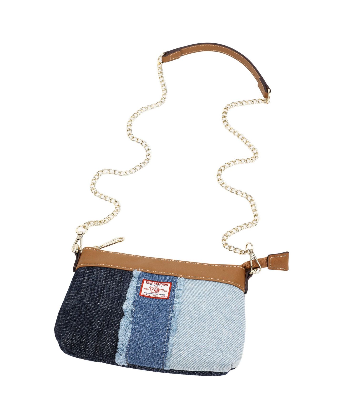 Женская сумка True Religion Caleb Highbridge Patchwork Denim Crossbody Pouch, цвет: Джинсовый / Синий — фото 6