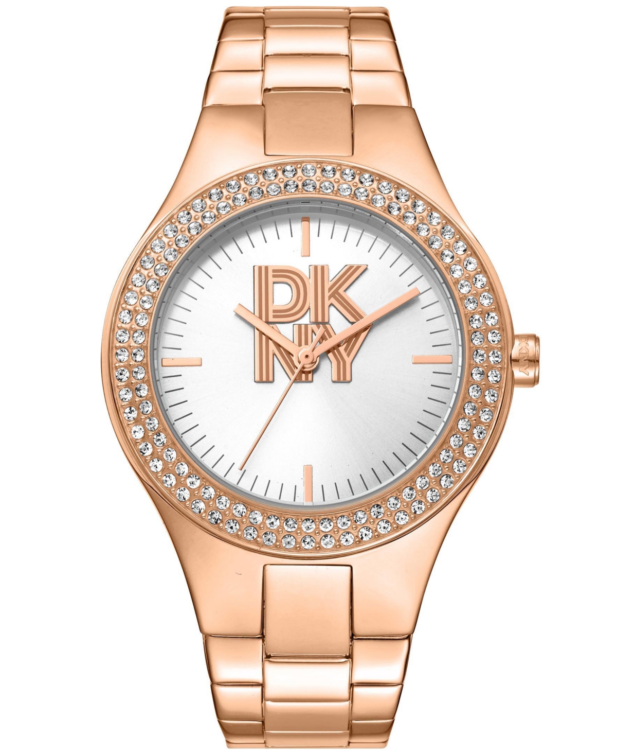 Dkny Women's Quartz Parsons Glitz Stainless Steel Bracelet Watch, Water-Resistant, 38mm - Rose