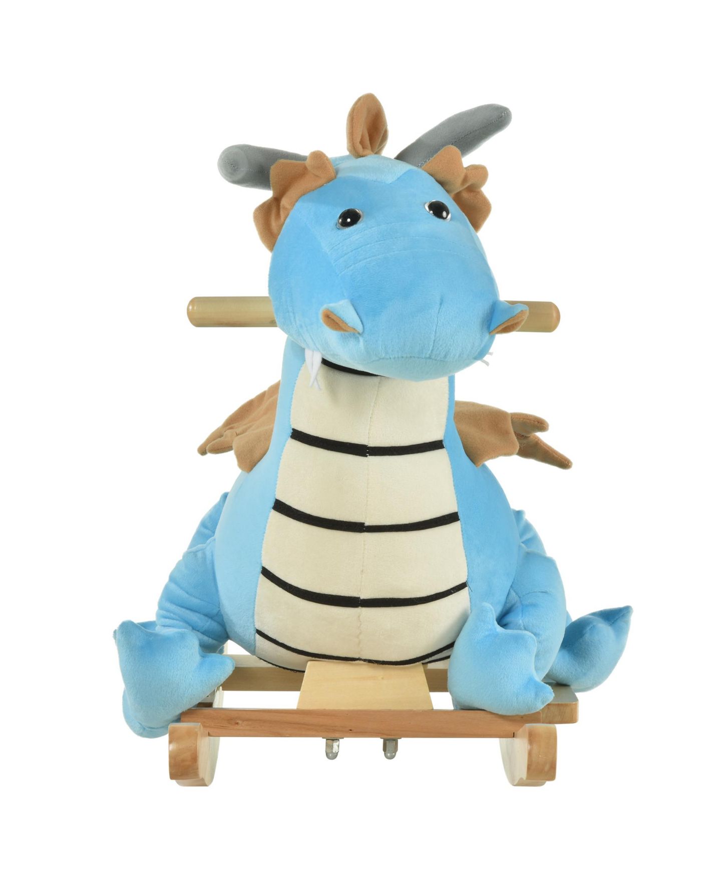 Детская мягкая игрушка Glintex Plush Rocking Dinosaur with Realistic Dinosaur Sounds, Holds 66 lbs, Ages 18-36 Months, цвет: Синий — фото 8