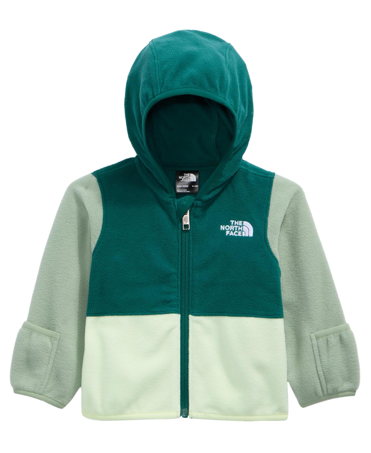 The North Face Baby Glacier Full Zip Hoodie (Size: 12-18M): Pacific Teal/Calcified Lime/Slate Moss