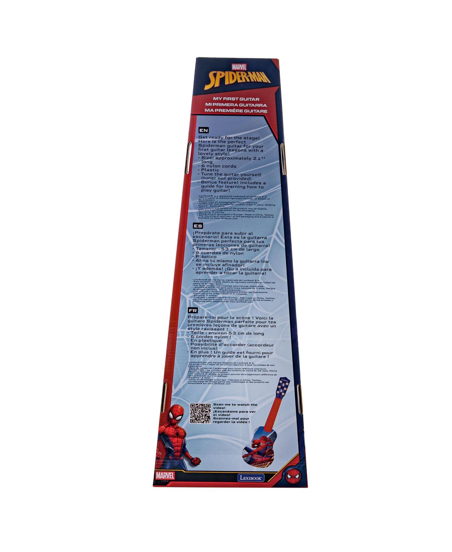 Детская игрушка Spiderman My First Wooden Guitar with 6 Nylon Strings and Learning Guide, от 3 лет — фото 7
