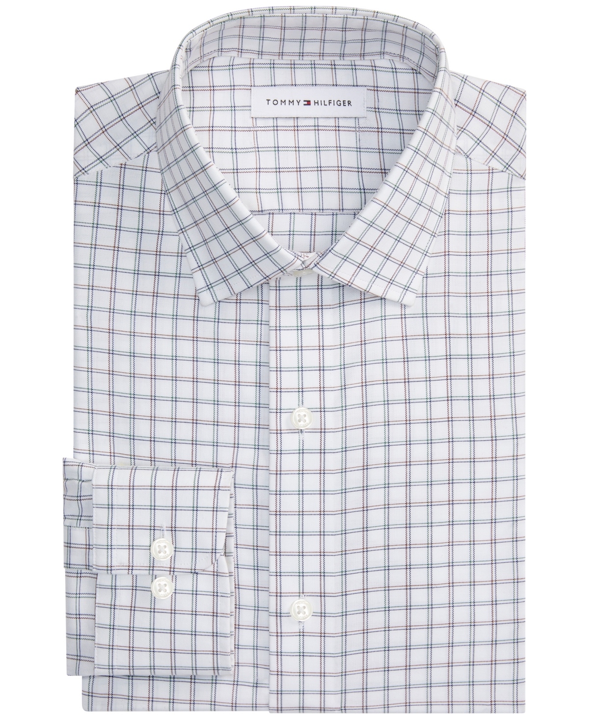 Tommy Hilfiger Men's Th Tech Athletic-Fit Spread-Collar Dress Shirt