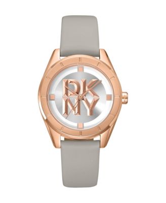 Women's Quartz Chambers Midi Silver-Tone Leather Watch, 34 mm