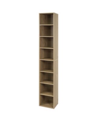 71-Inch 8-Tier Narrow Bookshelf with Storage Cubes