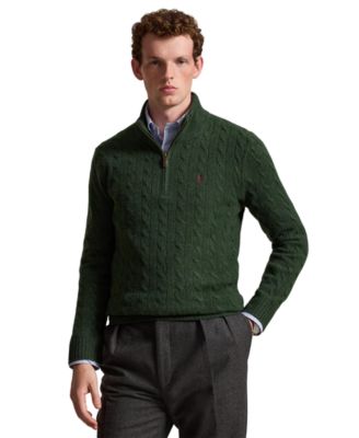 Men's Cable-Knit Quarter-Zip Sweater