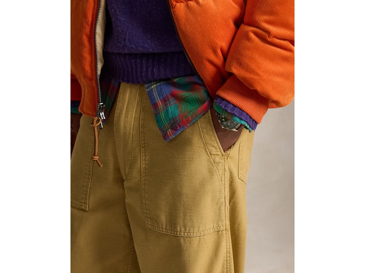 Мужские брюки Polo Ralph Lauren Relaxed Fit Reverse-Sateen Utility, цвет: Верблюжий — фото 3