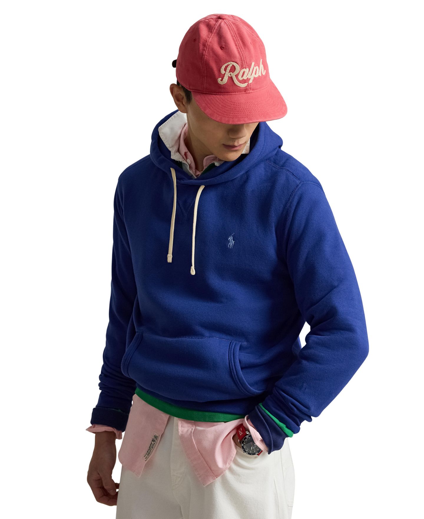Мужское худи Polo Ralph Lauren Fleece, цвет: Синий — фото 1