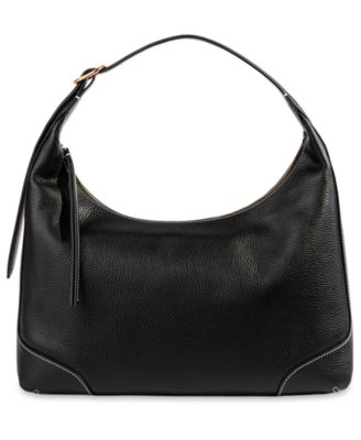 Elaina Embossed-Snake-Texture Zip-Top Medium Hobo Handbag